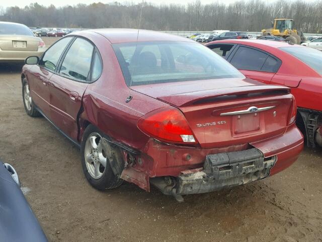 1FAFP55U02A263719 - 2002 FORD TAURUS SES RED photo 3