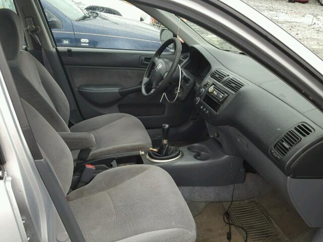 2HGES25701H535958 - 2001 HONDA CIVIC EX SILVER photo 5