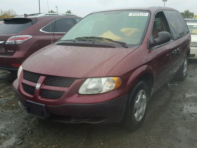 1D4GP25383B134470 - 2003 DODGE CARAVAN SE RED photo 2