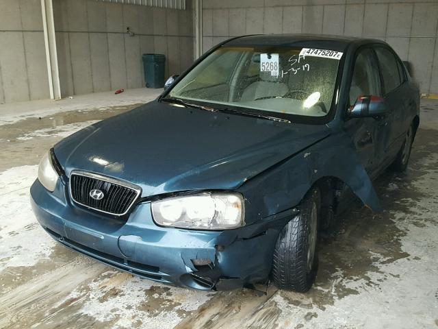 KMHDN45D21U093244 - 2001 HYUNDAI ELANTRA GL GREEN photo 2