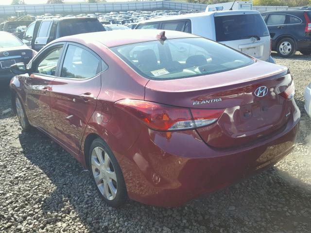 KMHDH4AE3BU146363 - 2011 HYUNDAI ELANTRA GL BURGUNDY photo 3