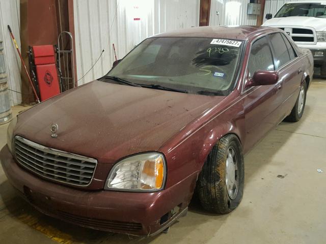 1G6KD54Y9YU299280 - 2000 CADILLAC DEVILLE MAROON photo 2