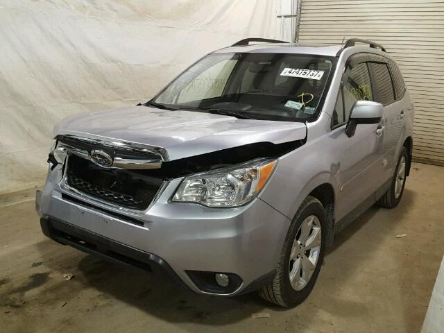 JF2SJAEC3EH442277 - 2014 SUBARU FORESTER 2 SILVER photo 2