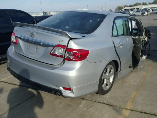 2T1BU4EE2DC944421 - 2013 TOYOTA COROLLA BA SILVER photo 4