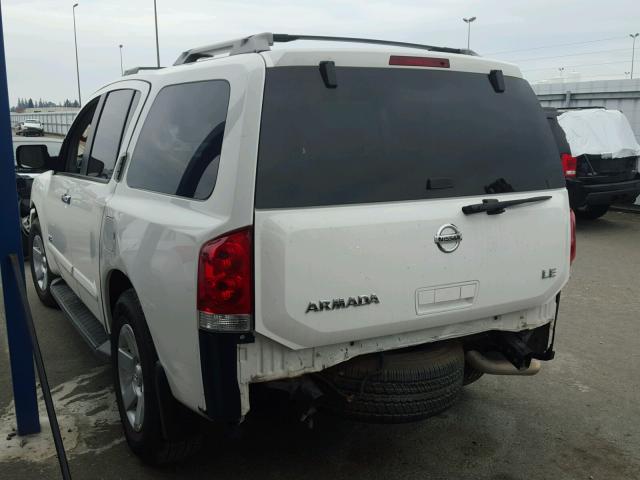 5N1AA08C67N713106 - 2007 NISSAN ARMADA SE WHITE photo 3