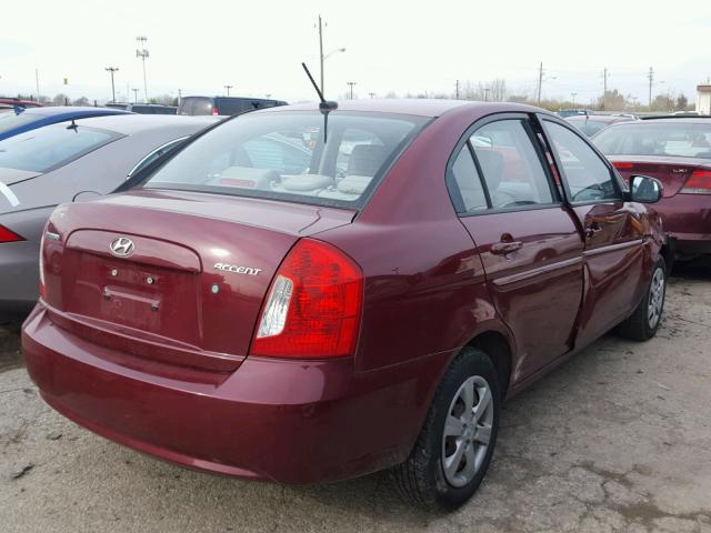 KMHCN4AC5AU458170 - 2010 HYUNDAI ACCENT GLS RED photo 4