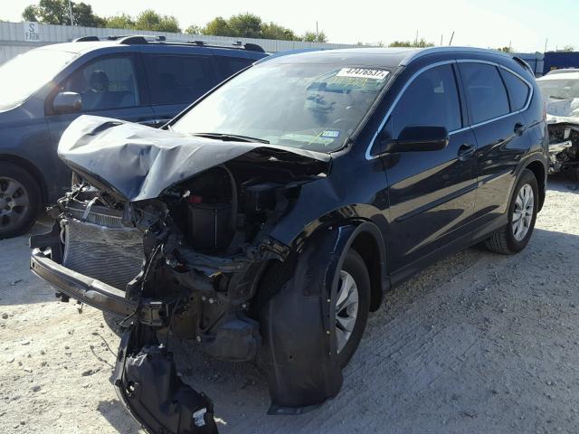 5J6RM3H76EL011339 - 2014 HONDA CR-V EXL BLACK photo 2