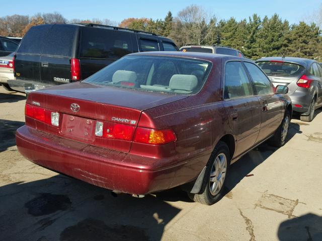 4T1BG22KX1U091508 - 2001 TOYOTA CAMRY CE MAROON photo 4