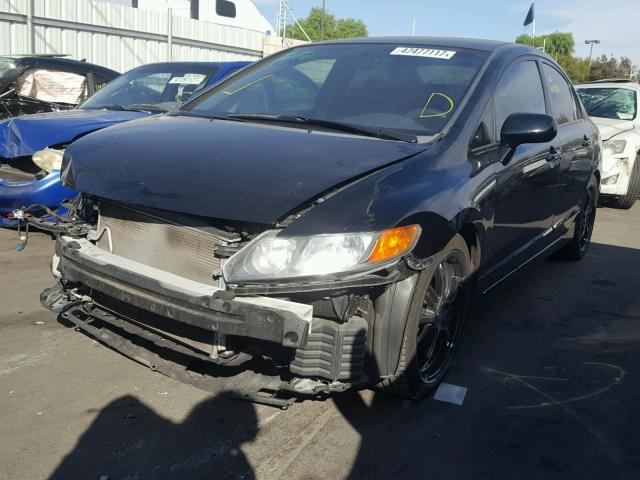 1HGFA16528L010685 - 2008 HONDA CIVIC LX BLACK photo 2