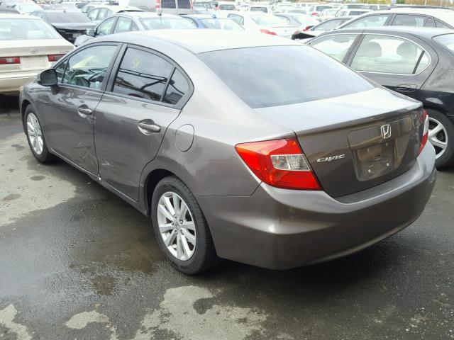 19XFB2F81CE301420 - 2012 HONDA CIVIC EX GRAY photo 3