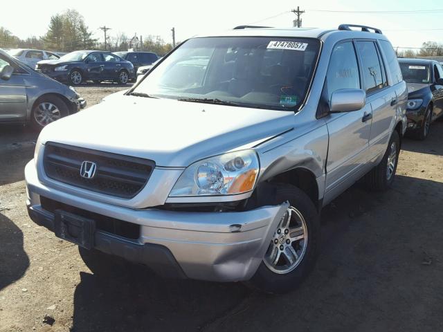 5FNYF18615B004485 - 2005 HONDA PILOT EXL SILVER photo 2