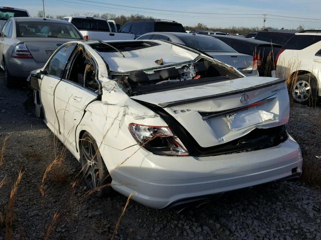 WDDGF77X98F196236 - 2008 MERCEDES-BENZ C 63 AMG WHITE photo 3