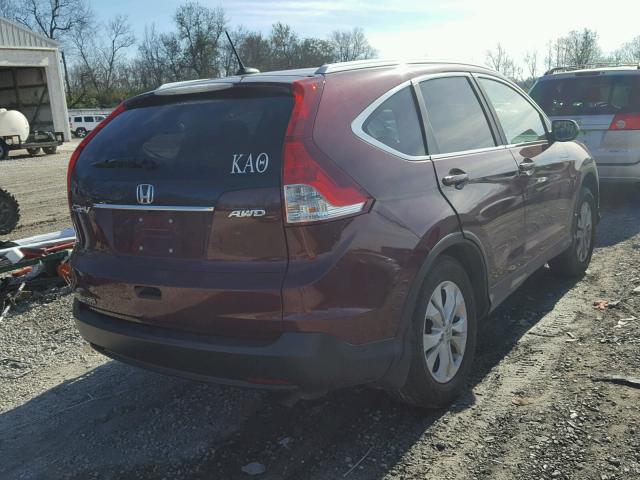 5J6RM4H76CL053108 - 2012 HONDA CR-V EXL 勃艮第红 照片 4