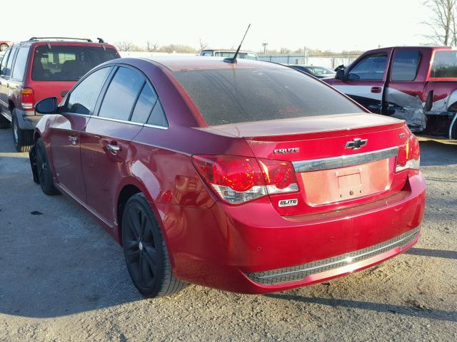 1G1PH5SC6C7208898 - 2012 CHEVROLET CRUZE LTZ RED photo 3