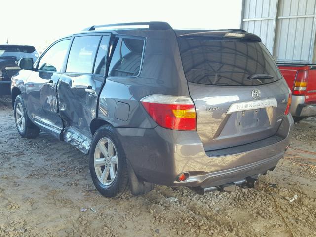 JTEES41A482057876 - 2008 TOYOTA HIGHLANDER CHARCOAL photo 3