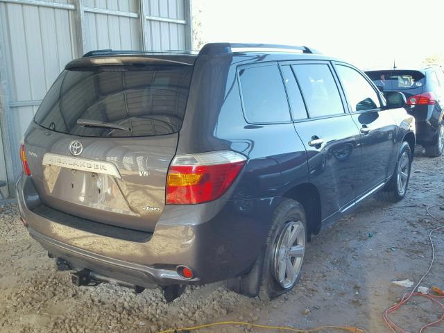 JTEES41A482057876 - 2008 TOYOTA HIGHLANDER CHARCOAL photo 4