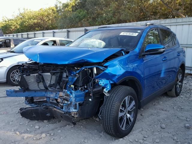 JTMWFREV9GJ091159 - 2016 TOYOTA RAV4 XLE BLUE photo 2