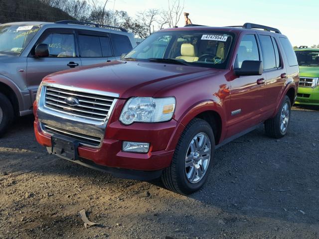 1FMEU73E38UA48814 - 2008 FORD EXPLORER X RED photo 2