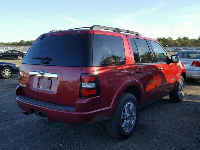 1FMEU73E38UA48814 - 2008 FORD EXPLORER X RED photo 4