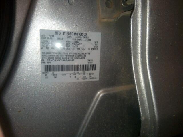 2FMDK36C19BA41887 - 2009 FORD EDGE SE SILVER photo 10