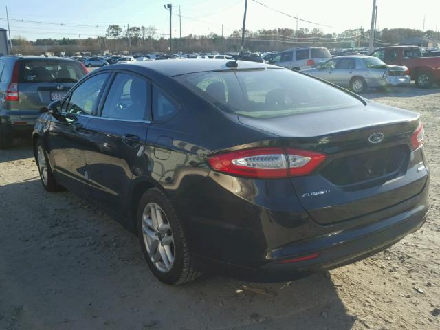 3FA6P0HR7DR187094 - 2013 FORD FUSION SE BLACK photo 3