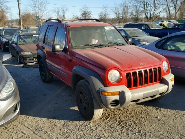 1J4GL48K93W567662 - 2003 JEEP LIBERTY SP RED photo 1