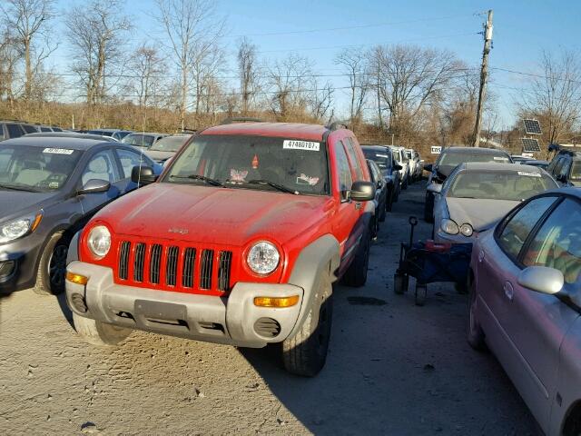 1J4GL48K93W567662 - 2003 JEEP LIBERTY SP RED photo 2