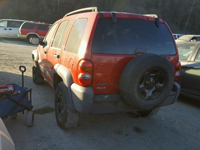 1J4GL48K93W567662 - 2003 JEEP LIBERTY SP RED photo 3