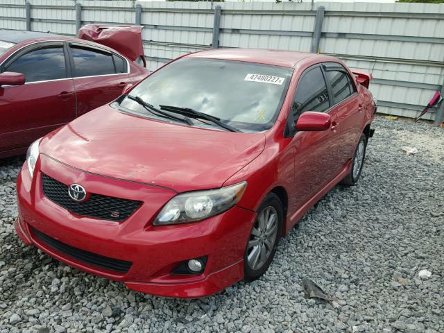 1NXBU4EE1AZ377340 - 2010 TOYOTA COROLLA BA RED photo 2