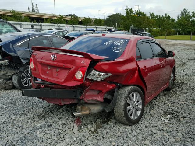 1NXBU4EE1AZ377340 - 2010 TOYOTA COROLLA BA RED photo 4