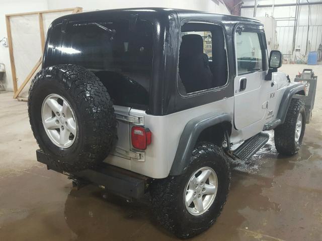 1J4FA39S54P721936 - 2004 JEEP WRANGLER X SILVER photo 4