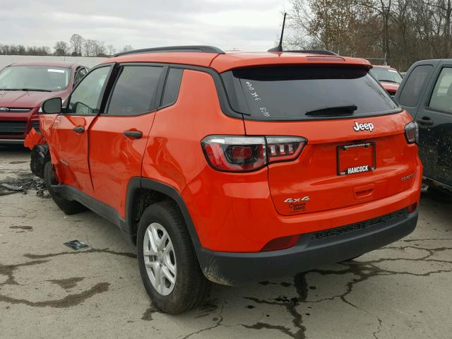 3C4NJDAB6HT642327 - 2017 JEEP COMPASS SP ORANGE photo 3