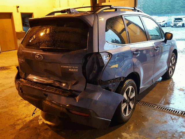 JF2SJARC0HH525583 - 2017 SUBARU FORESTER 2 BLUE photo 4