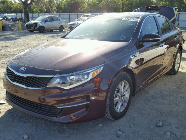 5XXGT4L35GG113910 - 2016 KIA OPTIMA LX BURGUNDY photo 2