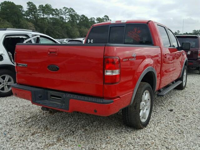 1FTPW14V98FB86283 - 2008 FORD F150 SUPER RED photo 4