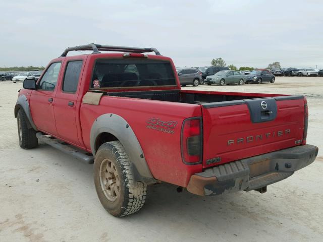 1N6ED29Y82C316470 - 2002 NISSAN FRONTIER C RED photo 3