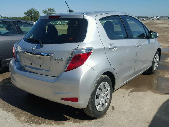 JTDKTUD38CD519239 - 2012 TOYOTA YARIS SILVER photo 4