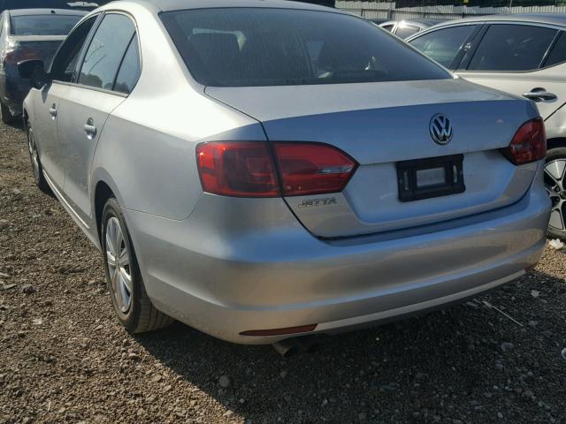 3VW2K7AJ6EM303076 - 2014 VOLKSWAGEN JETTA BASE SILVER photo 3