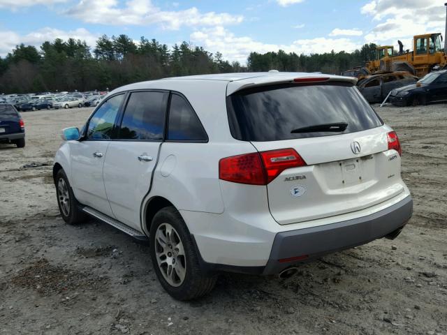 2HNYD28648H541257 - 2008 ACURA MDX TECHNO WHITE photo 3