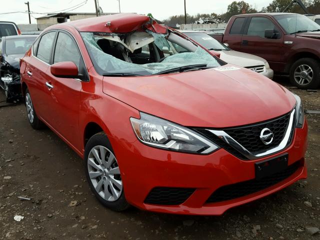 3N1AB7AP6HL709973 - 2017 NISSAN SENTRA S RED photo 1