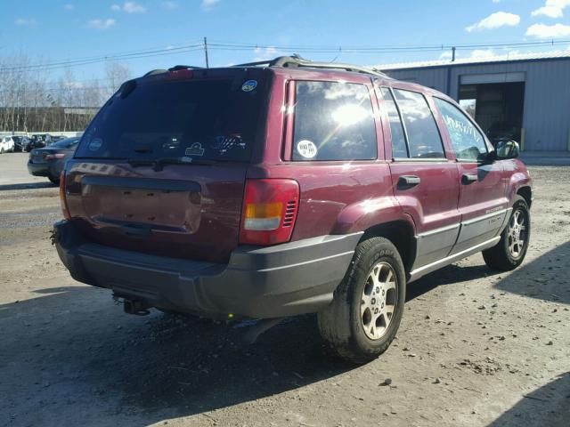 1J4GW48S21C514856 - 2001 JEEP GRAND CHER MAROON photo 4