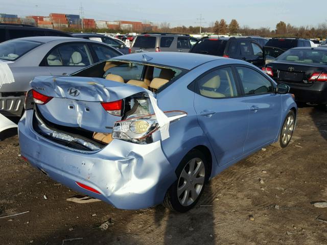 KMHDH4AEXCU348084 - 2012 HYUNDAI ELANTRA GL BLUE photo 4