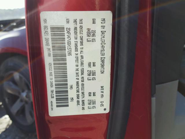 2D4FV47V66H157205 - 2006 DODGE MAGNUM SXT MAROON photo 10