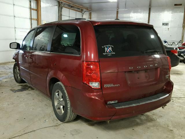 2D4RN5DG0BR689515 - 2011 DODGE GRAND CARA MAROON photo 3