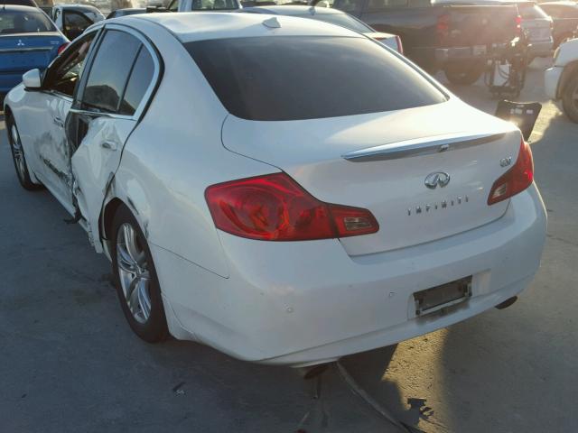 JN1CV6AP7AM402026 - 2010 INFINITI G37 BASE WHITE photo 3