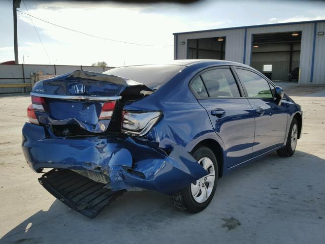 19XFB2E56EE078270 - 2014 HONDA CIVIC LX BLUE photo 4