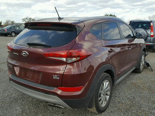 KM8J3CA2XHU340687 - 2017 HYUNDAI TUCSON LIM RED photo 4