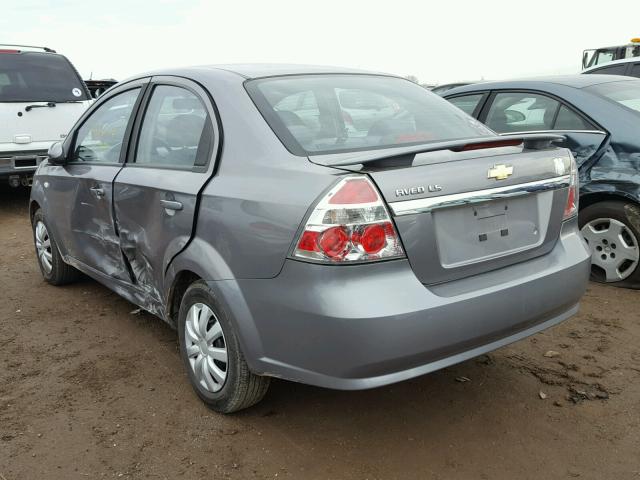 KL1TD56617B047408 - 2007 CHEVROLET AVEO BASE GRAY photo 3