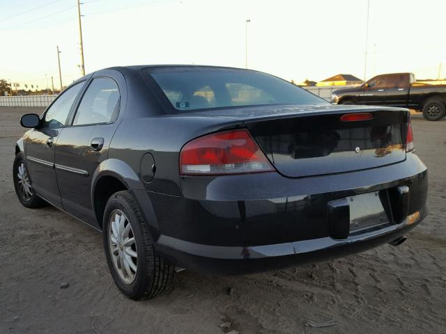 1C3AL56U41N669142 - 2001 CHRYSLER SEBRING LX BLACK photo 3