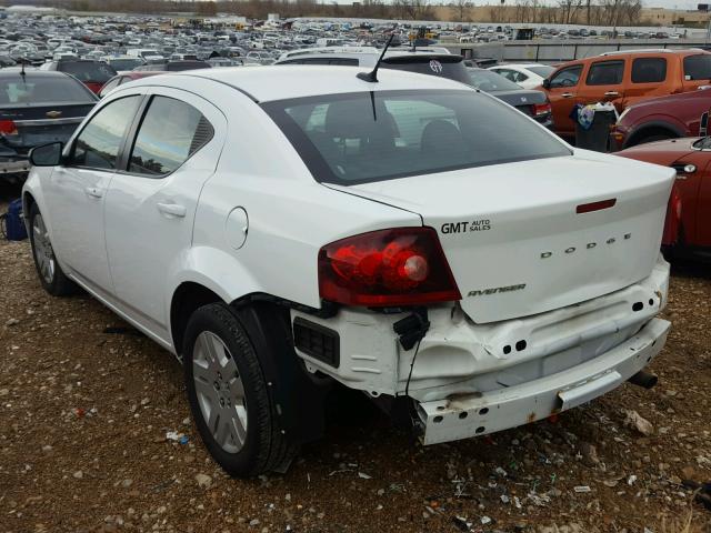 1B3BD4FB8BN588024 - 2011 DODGE AVENGER EX WHITE photo 3